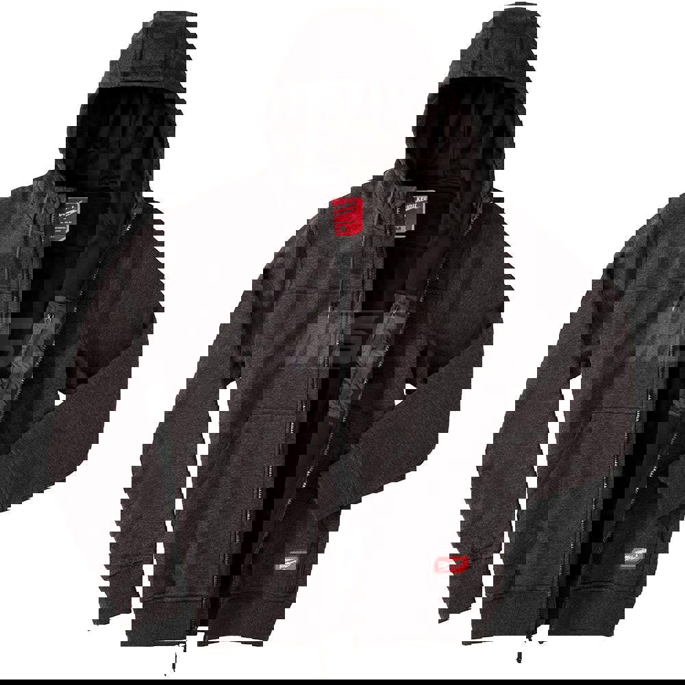 Heated Sweatshirt: Size Large, Black, Polyester